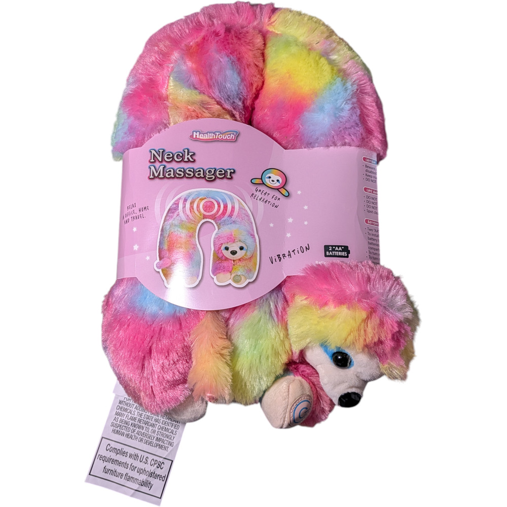 Health Touch Neck Massager Gift, U-Shaped Lightweight - Rainbow Sloth Brand New